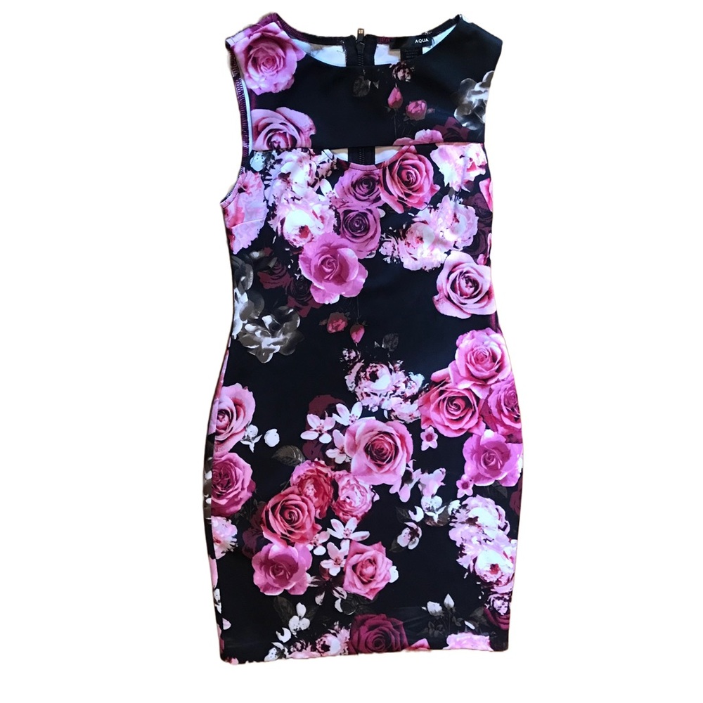 Bodycon Keyhole Floral Mini Dress